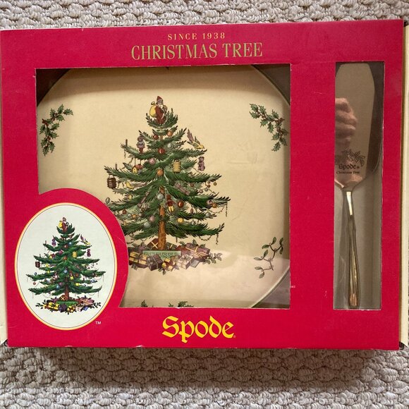 Spode Christmas Tree Cake Plate and Server - Picture 1 of 8